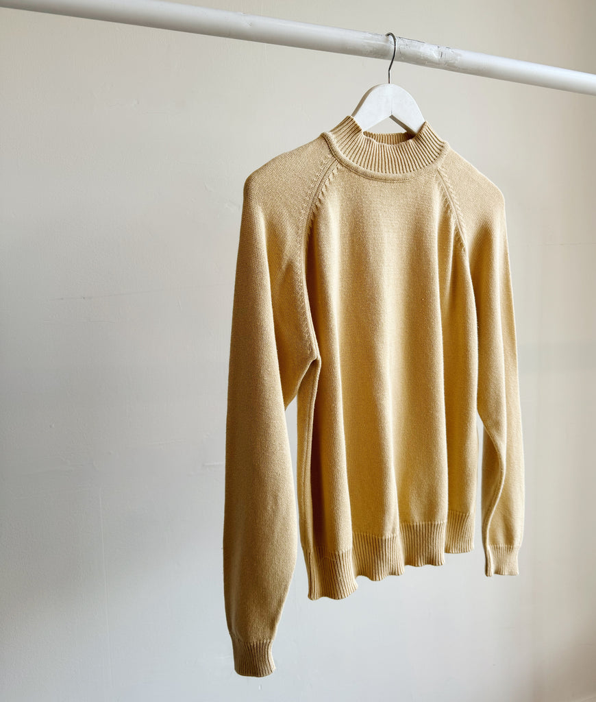 Pale Yellow Cotton Knit Pullover