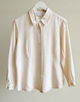 Ivory Textured Silk Blouse