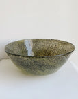 Olive Speckled Blown Glass Bowl