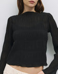 All Row | Runa Crinkled Top in Black