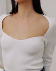 All Row | White Sweetheart Ribbed Top