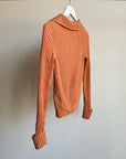 Dusty Orange Wool Knit V-Neck