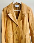 Camel Soft Leather Trench Coat