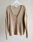 Oat Chunky Cotton Knit Cardigan