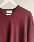 Maroon Relaxed Cashmere V-Neck