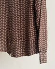 Brown Geometric Silk Blouse