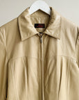 Latte Boxy Leather Jacket