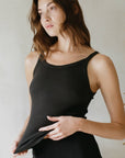 a.ren | Organic Knit Sleeveless Tank in Washed Black