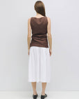 All Row | Asymmetric Draped Linen Top