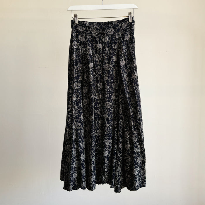 Botanical Button Front Maxi Skirt