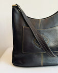 Black Square Leather Shoulder Bag