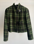 Fern Plaid Wool Cropped Jacket