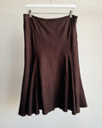 Umber Linen A-line Midi Skirt