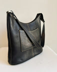 Black Square Leather Shoulder Bag