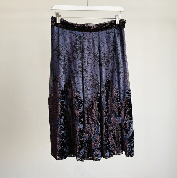 Mulberry Silk Crushed Velvet Skirt Hey Jude