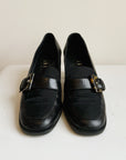 Tortoise Belted Leather Loafers | Size 6