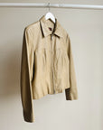 Latte Boxy Leather Jacket