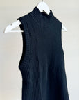 Black Lambswool Sleeveless Top