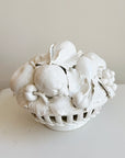 Ivory Ceramic Woven Fruit Basket