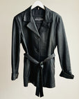 Ink Belted Leather Jacket