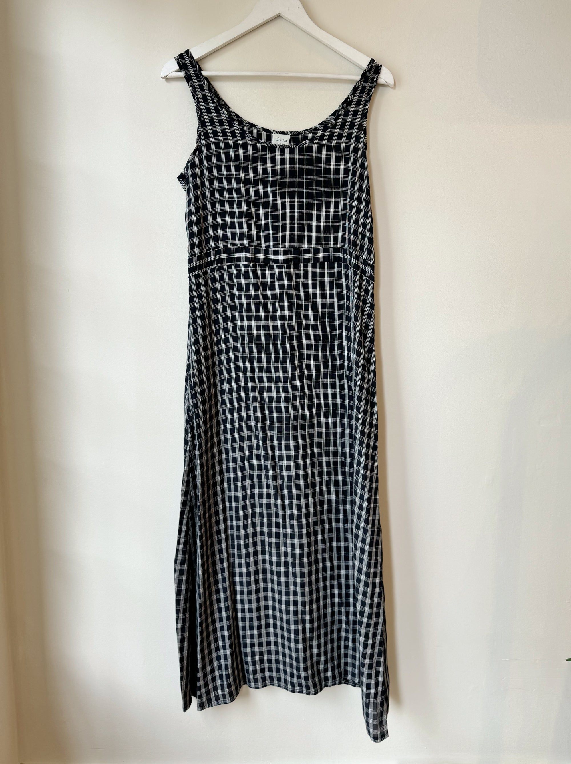 Black Gingham Tank Empire Dress