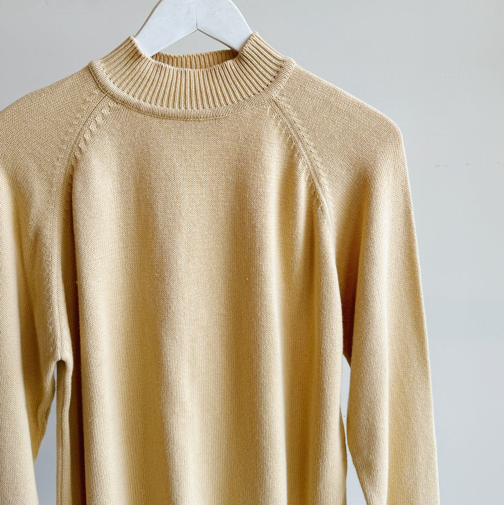 Pale Yellow Cotton Knit Pullover