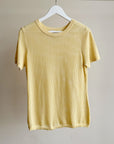 Lemon Yellow Open Knit Tee