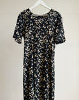 Navy + Butter Bow Maxi Dress