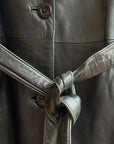 Ink Belted Leather Jacket