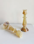 Warm Marble Candlestick Set