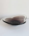 Smoky Blown Glass Art Dish