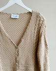 Oat Chunky Cotton Knit Cardigan