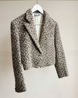 Cropped Textured Wool Jacket