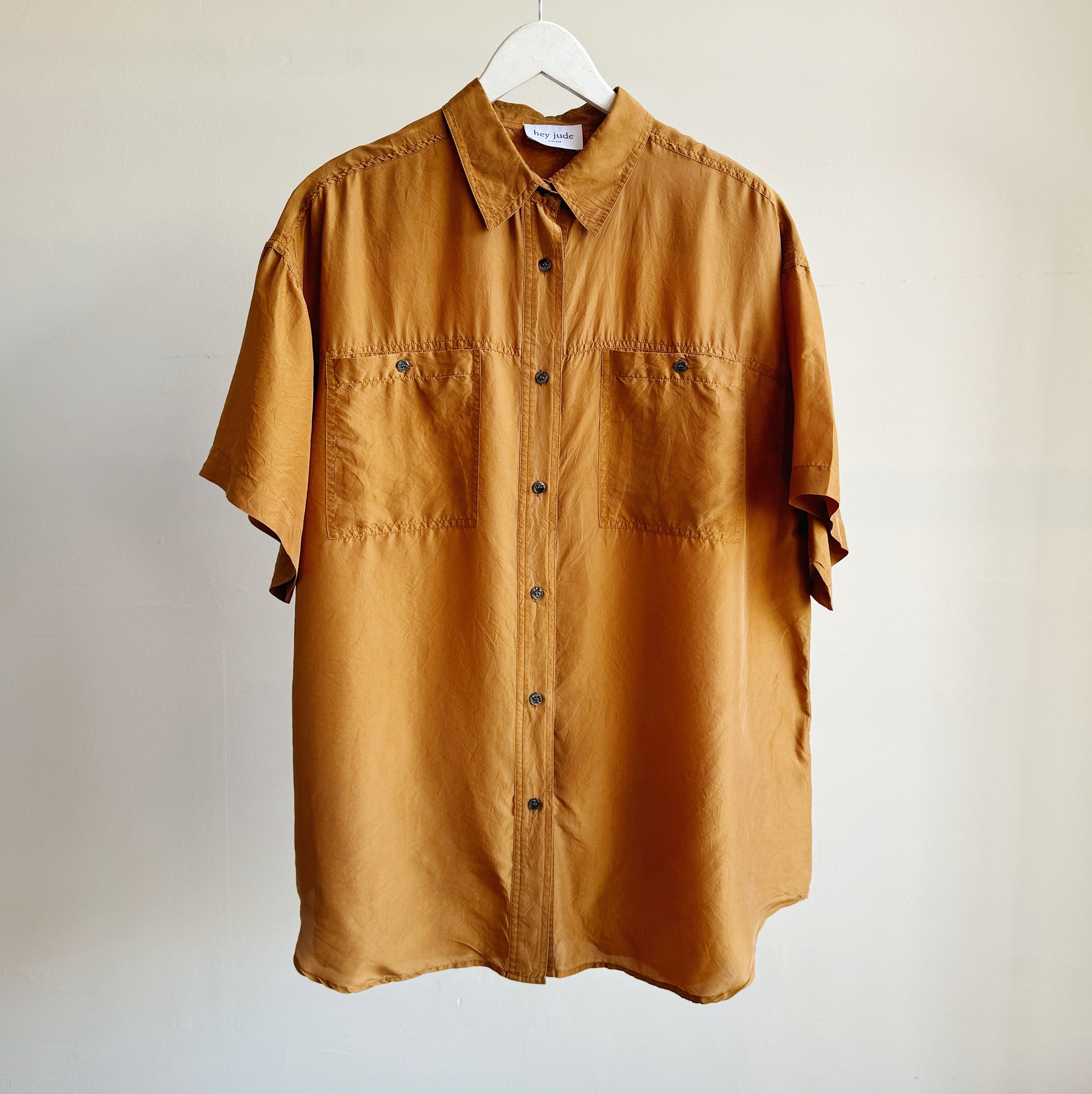 Marmalade Short-Sleeved Silk Button Up