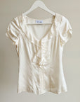 Ivory Ruffled Blouse Top