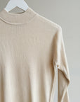 Vanilla Ribbed Silk Mockneck