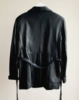 Ink Belted Leather Jacket