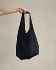 Suede Leather Shoulder Bag in Black