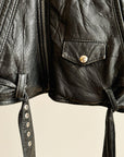 Black Leather Moto Jacket