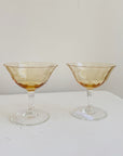 Botanical Amber Saucer Glasses