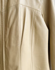 Latte Boxy Leather Jacket