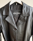 Ink Belted Leather Jacket