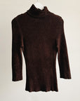 Russet Velour Knit Turtleneck