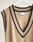 Sand Lambswool V-Neck Vest