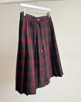 Holiday Wool Tartan Midi Skirt