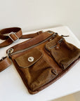 Walnut Adjustable Leather Utility Bag