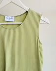 Lime Ribbed Sleeveless Top