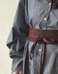 Suede Leather Fajin Tie Belt