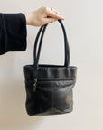 Coal Contrast Stitch Shoulder Bag