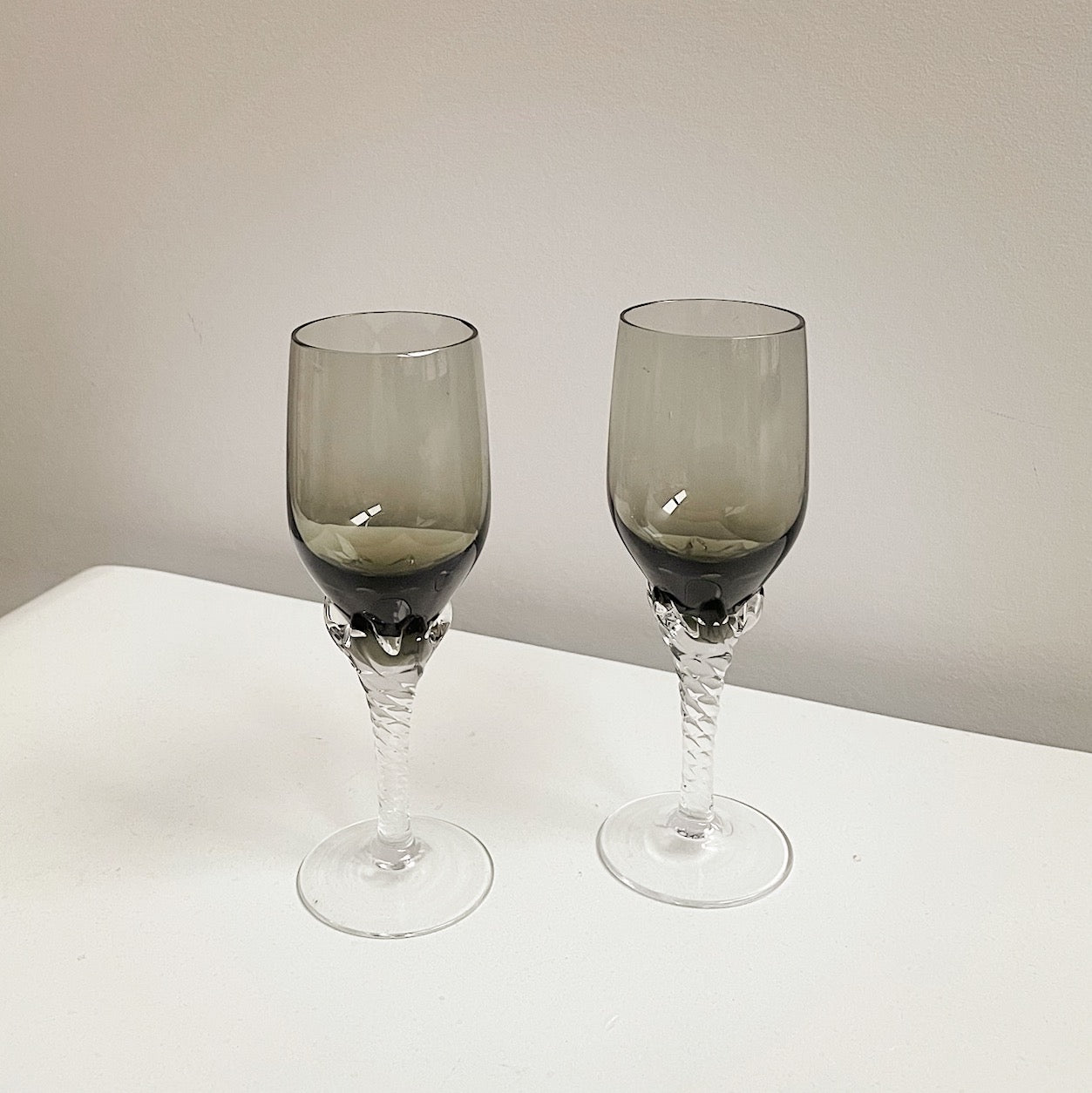 Delicate Smokey Aperitif Glasses